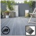 Composite Decking Board Wood Grain / Grooved - Plastic Decking PVC Decking WPC Decking - Black / Grey / Brown / Anthracite - Price Per / Square M (1 sq m)